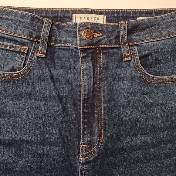 Harper Heritage Jeans Size 28/6 High Rise Kick Crop Medium Dark Wash - Picture 4 of 10